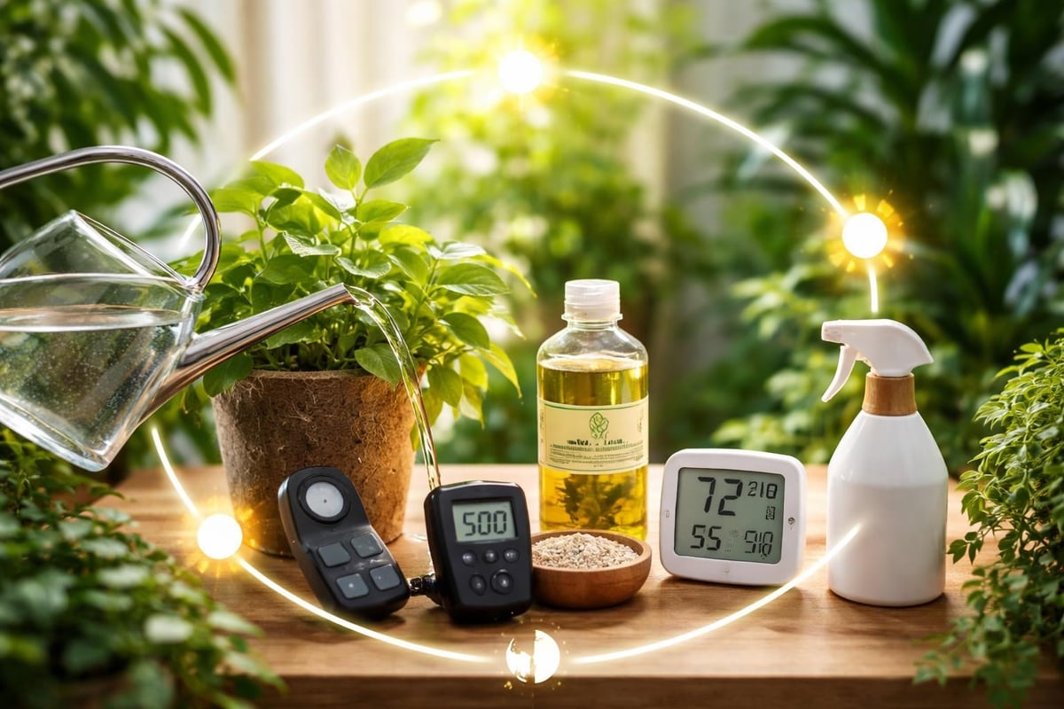 Indoor plant basic needs diagram