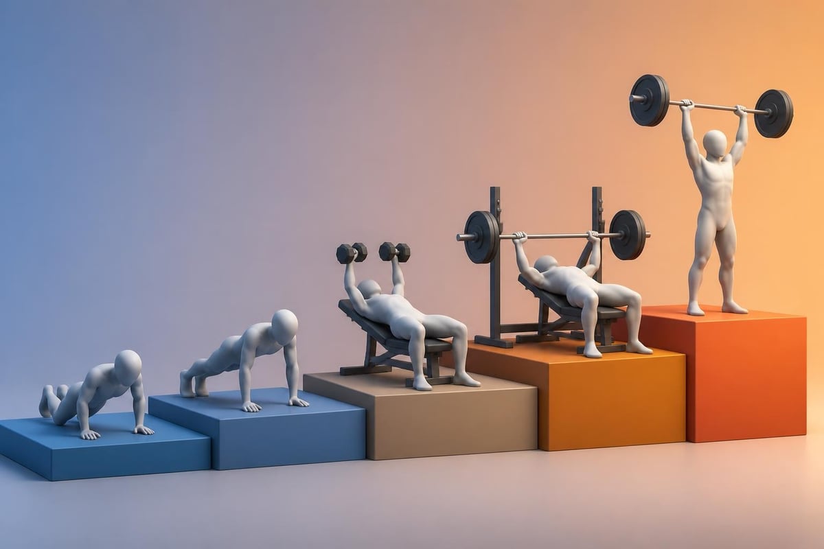 Pressing exercise progression