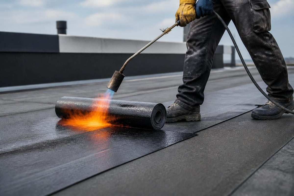 Modified bitumen roofing installation