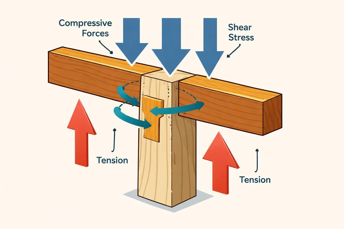 Load distribution in timber joints