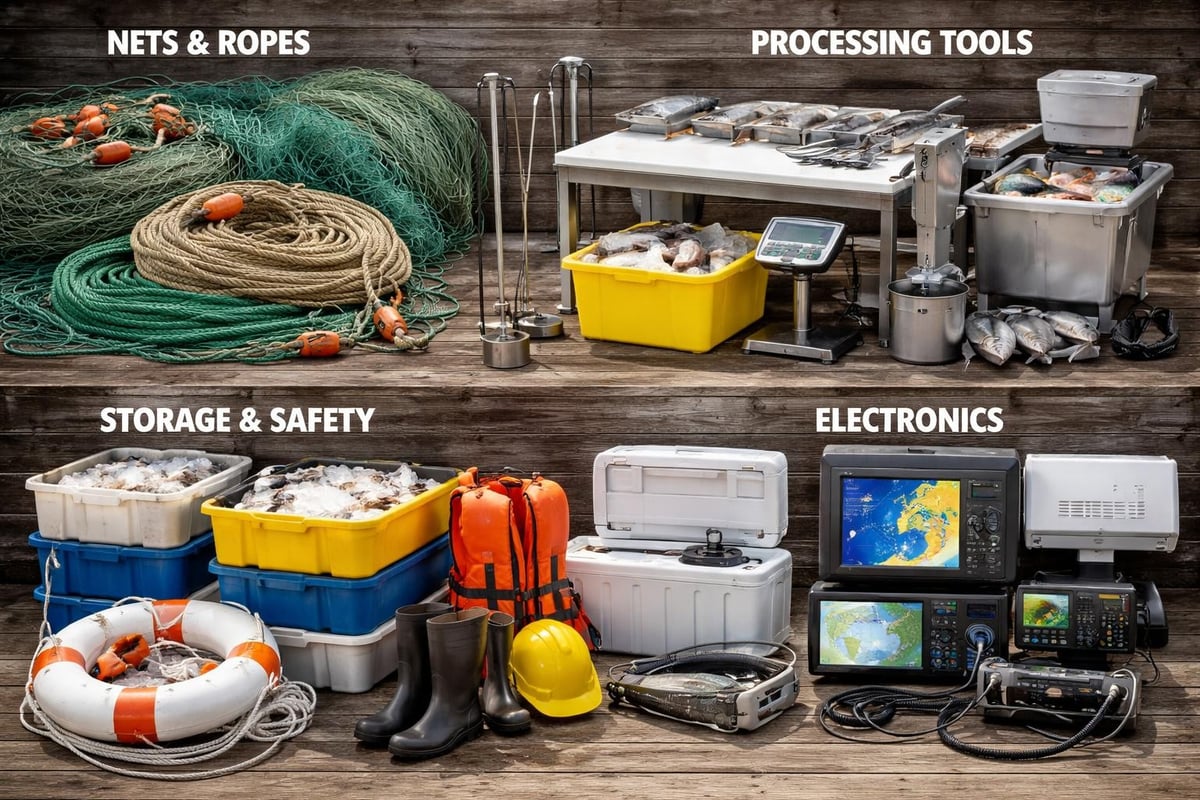 Fishing equipment categories