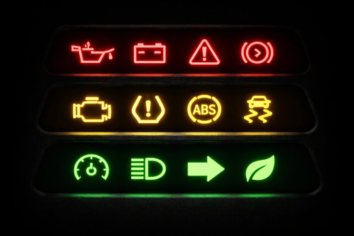 Color-coded warning light severity system