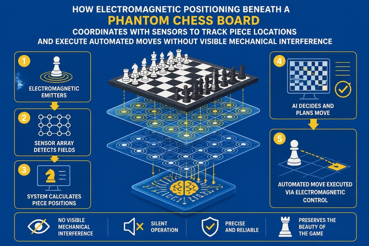 Electromagnetic system moving chess pieces