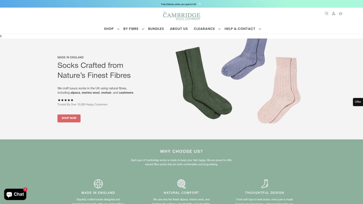 7 Cozy Socks for Cold Feet to Keep You Warm in 2025 - The Cambridge Sock Company Alpaca Bed Sock – The Clare (£23.00)