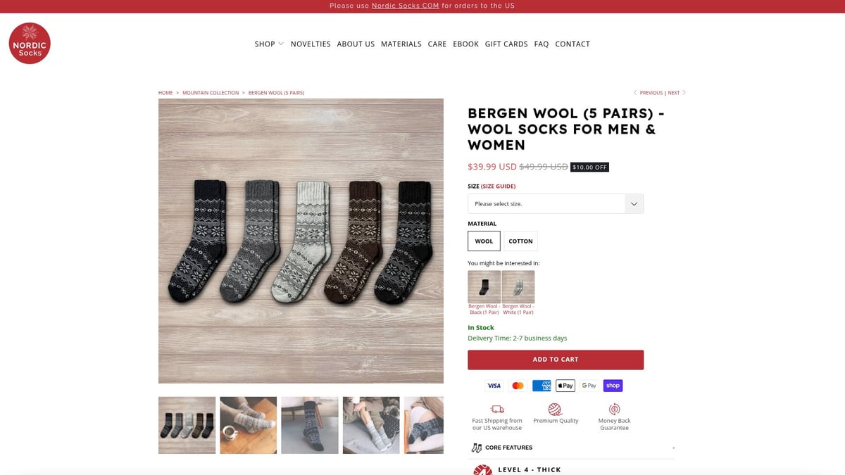 7 Cozy Socks for Cold Feet to Keep You Warm in 2025 - Nordic Socks Bergen Wool (5 pairs) – $39.99