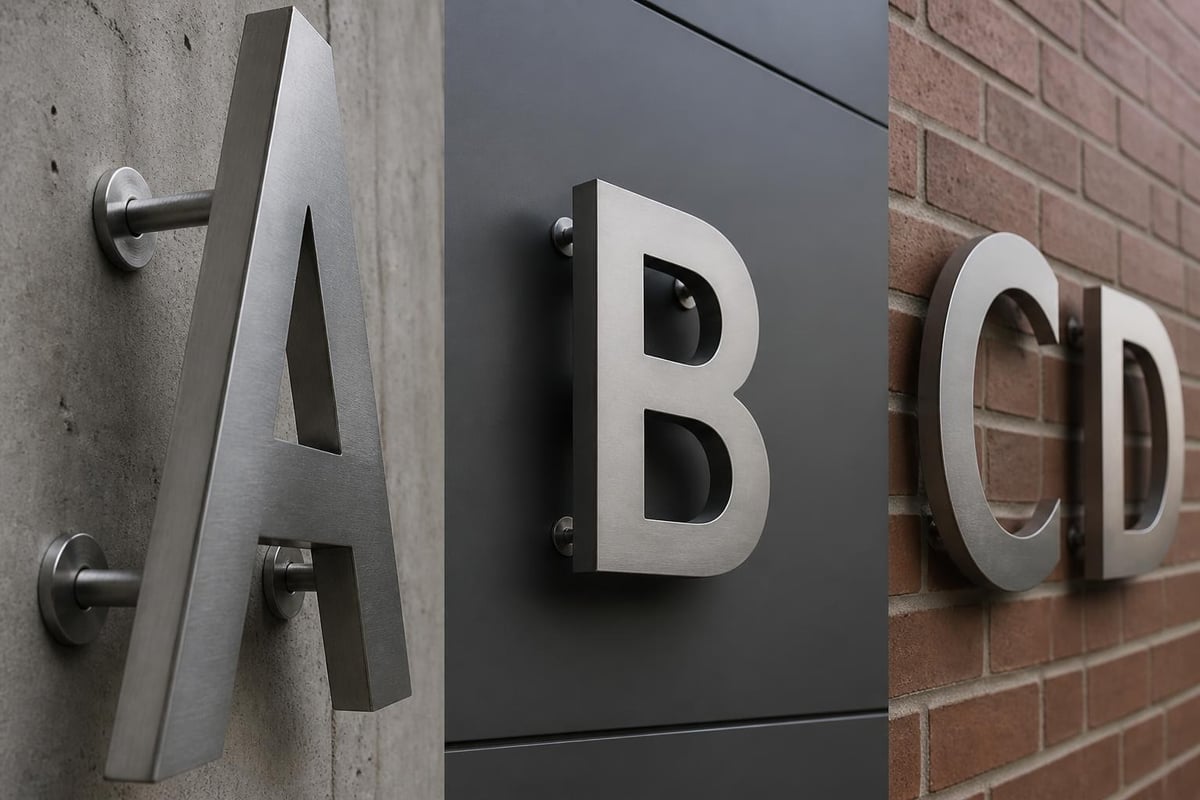 Steel signage mounting methods