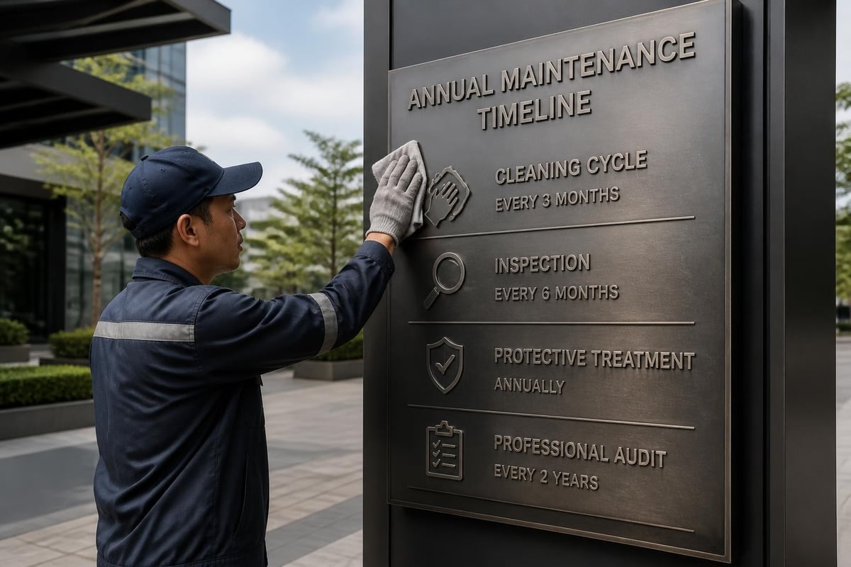 Steel signage maintenance schedule