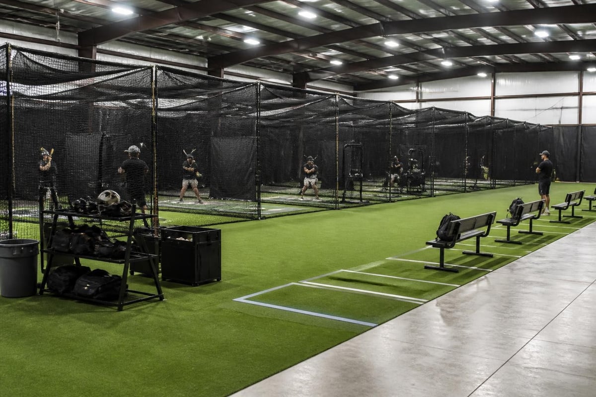 Batting cage facility layout