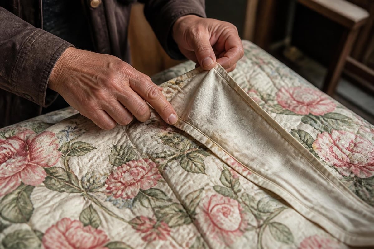 Vintage bed cover quality check