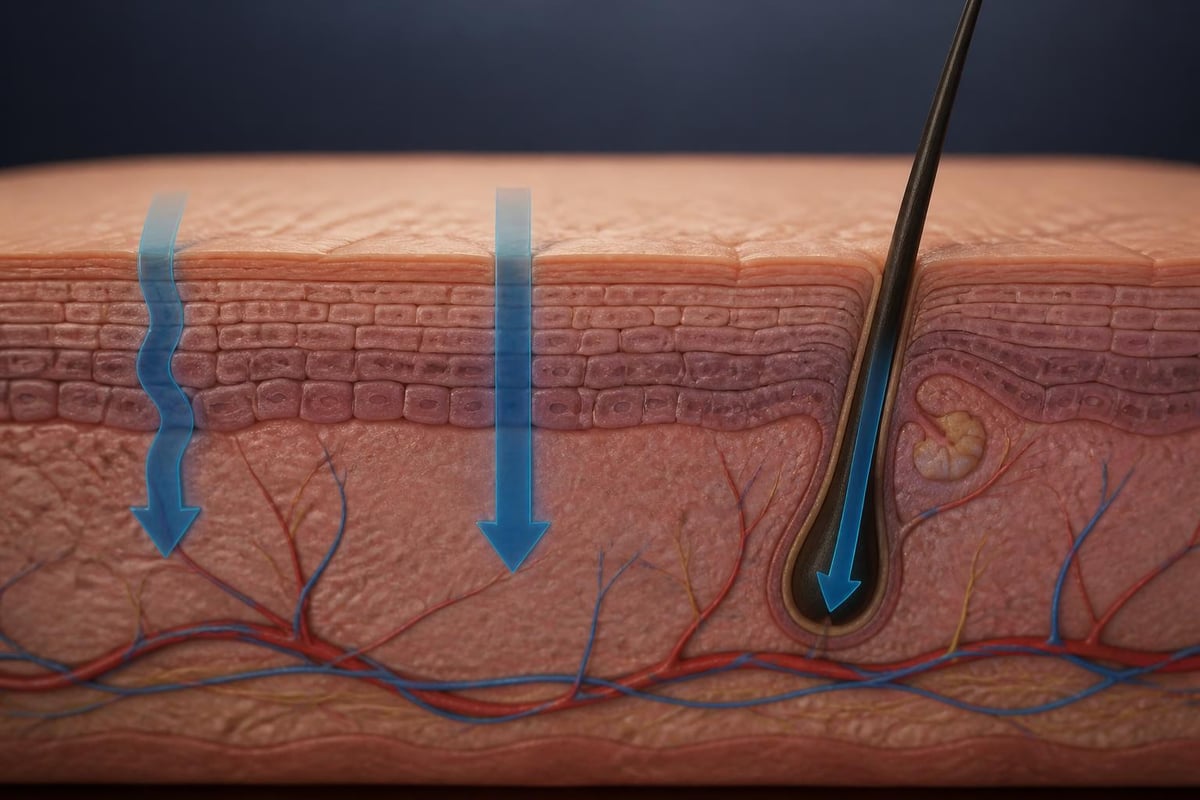 Transdermal absorption pathways