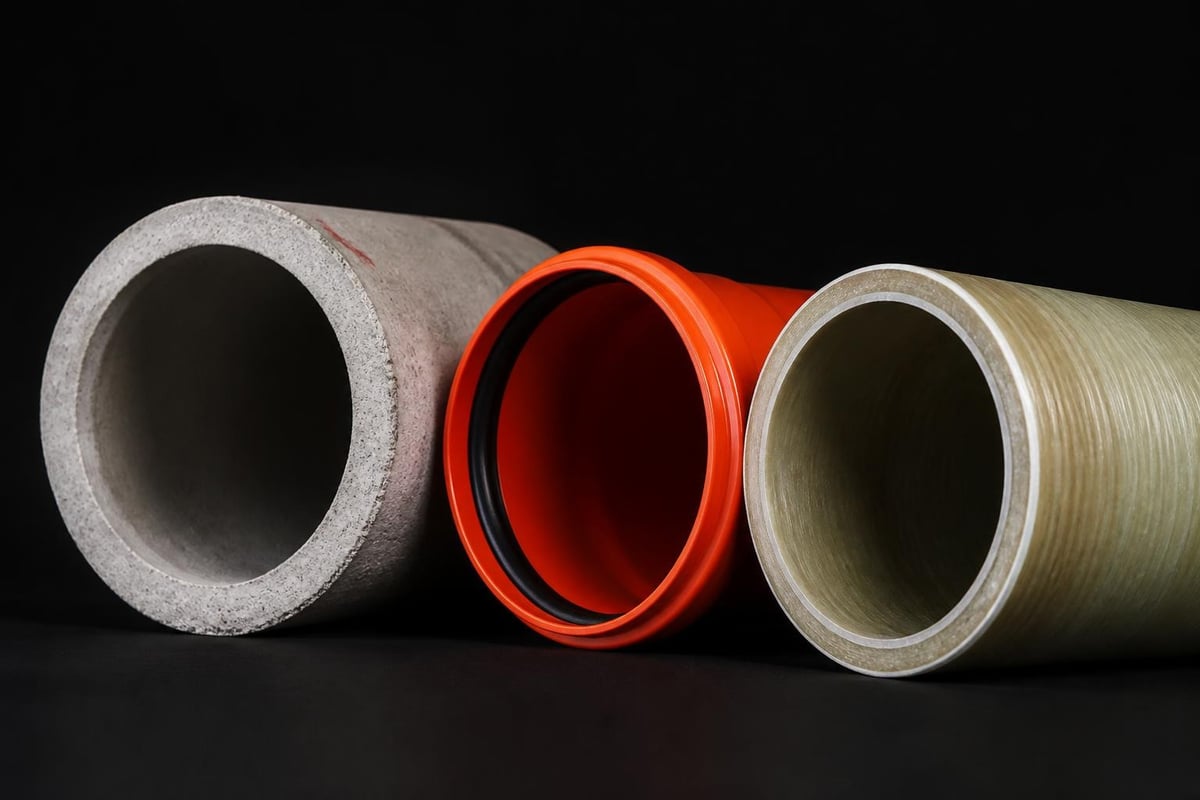Material comparison for drainage