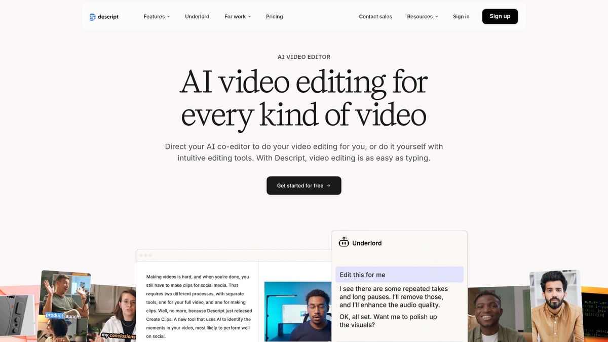 9 Essential AI Video Maker Tools to Try in 2025 - Descript