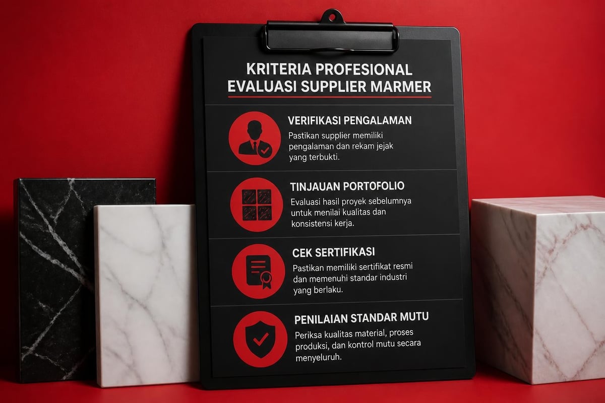 Evaluasi kredibilitas supplier marmer
