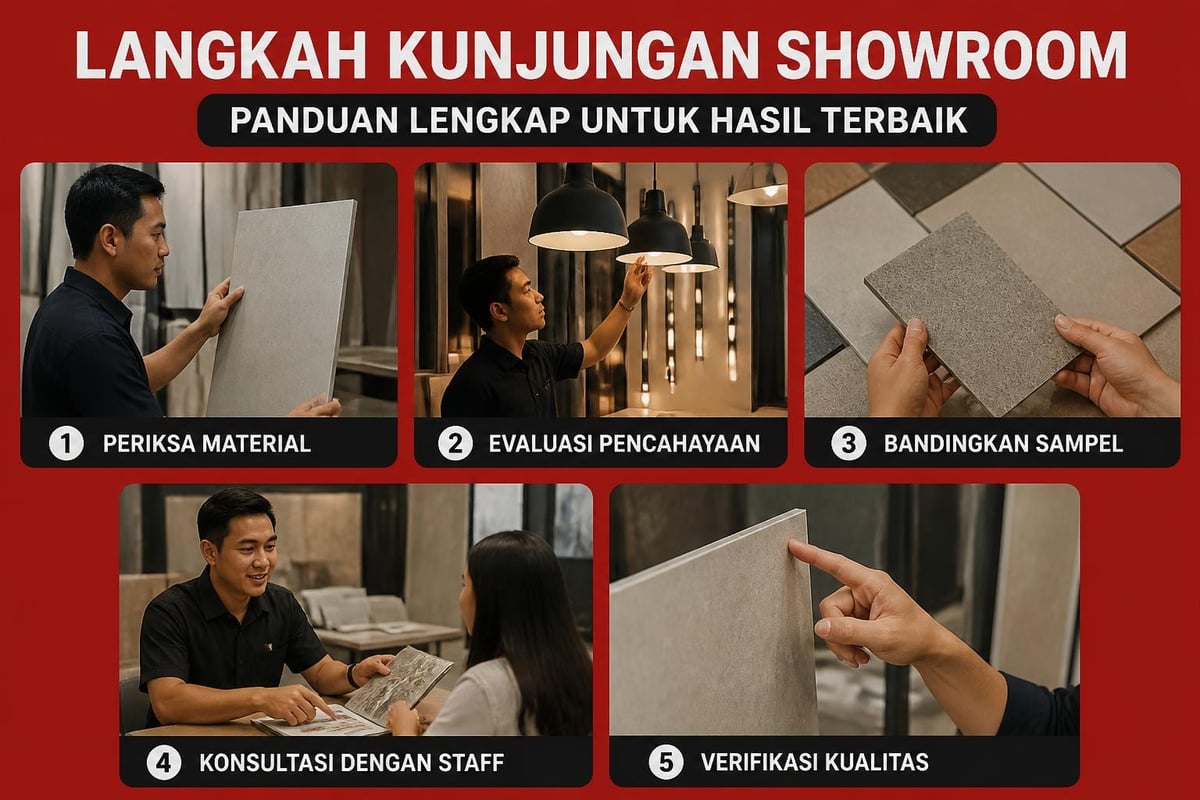 Proses kunjungan showroom marmer