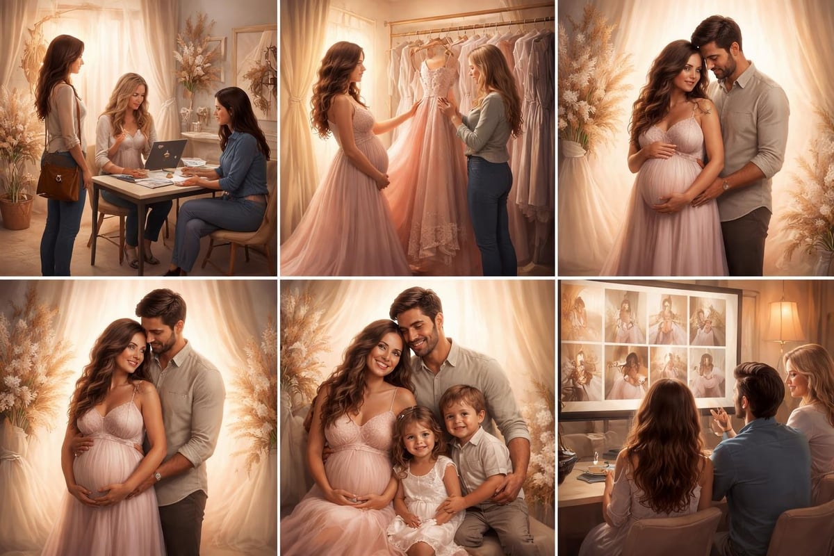 Maternity photography session flow