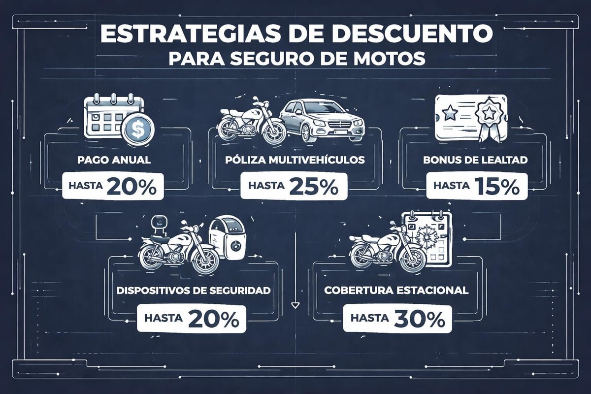Seguros Más Baratos de Moto 2026: Guía Completa 2 Descuentos en seguros de moto