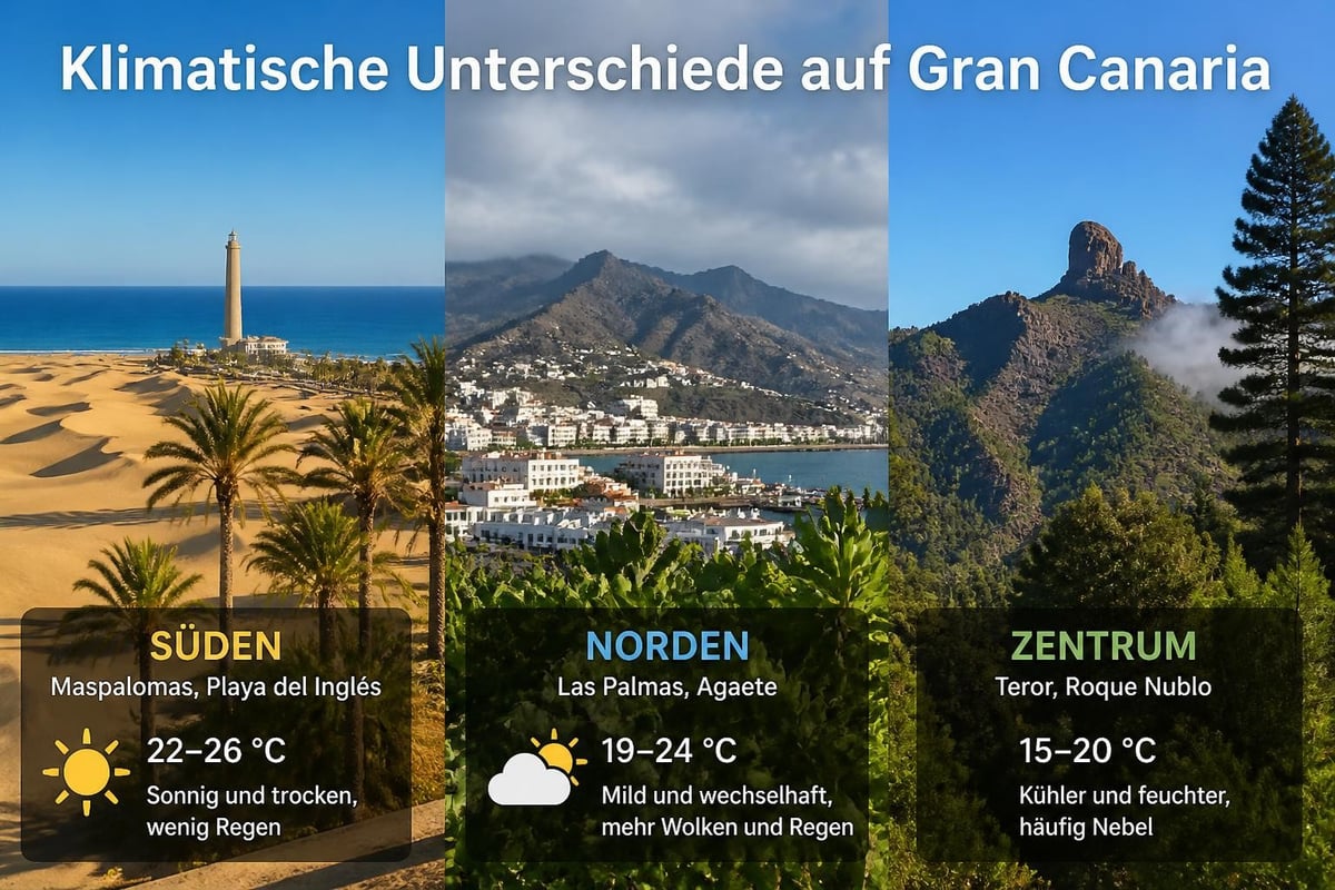 Gran Canaria Regionen Klima