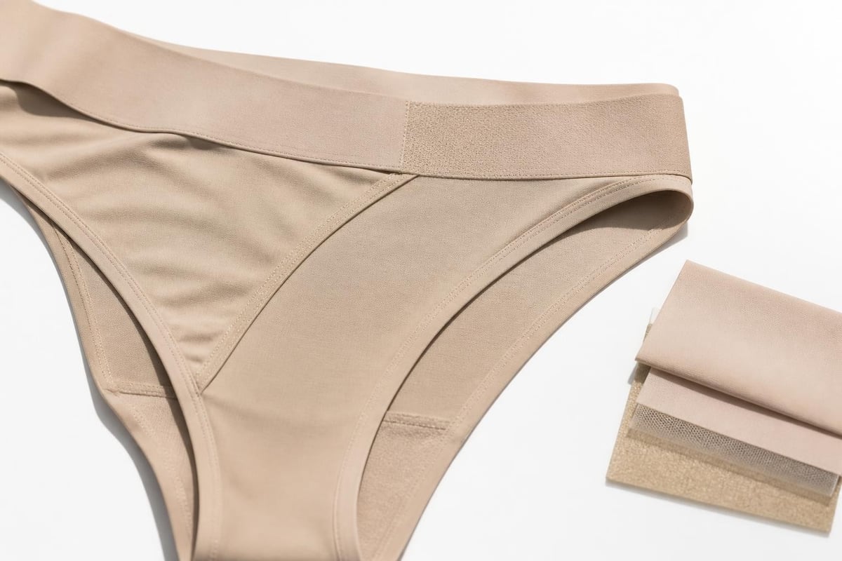 High rise thong construction features
