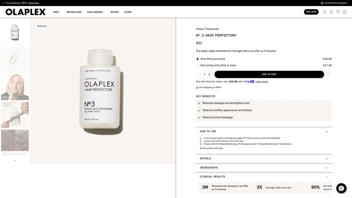 9 Essential Personal Care Cosmetics Products to Try in 2026 - Olaplex No. 3 Hair Perfector