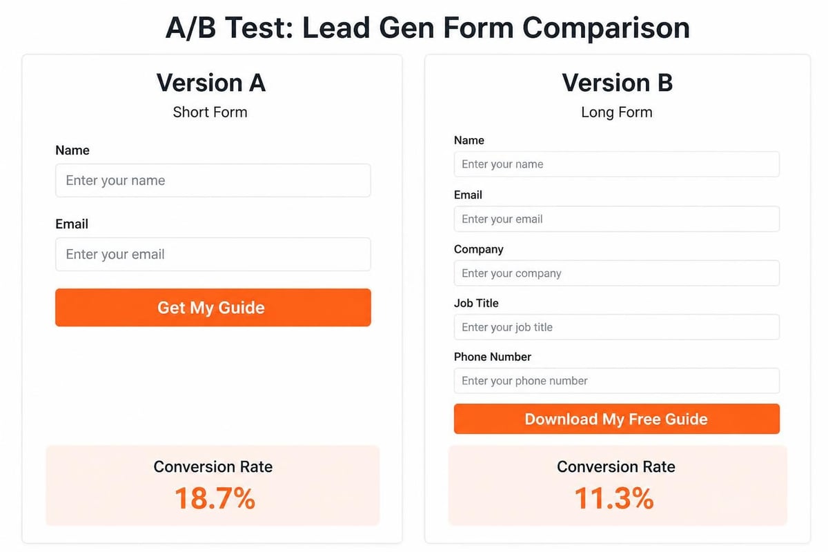 Lead Gen Form Best Practices for B2B Capture Form optimization testing