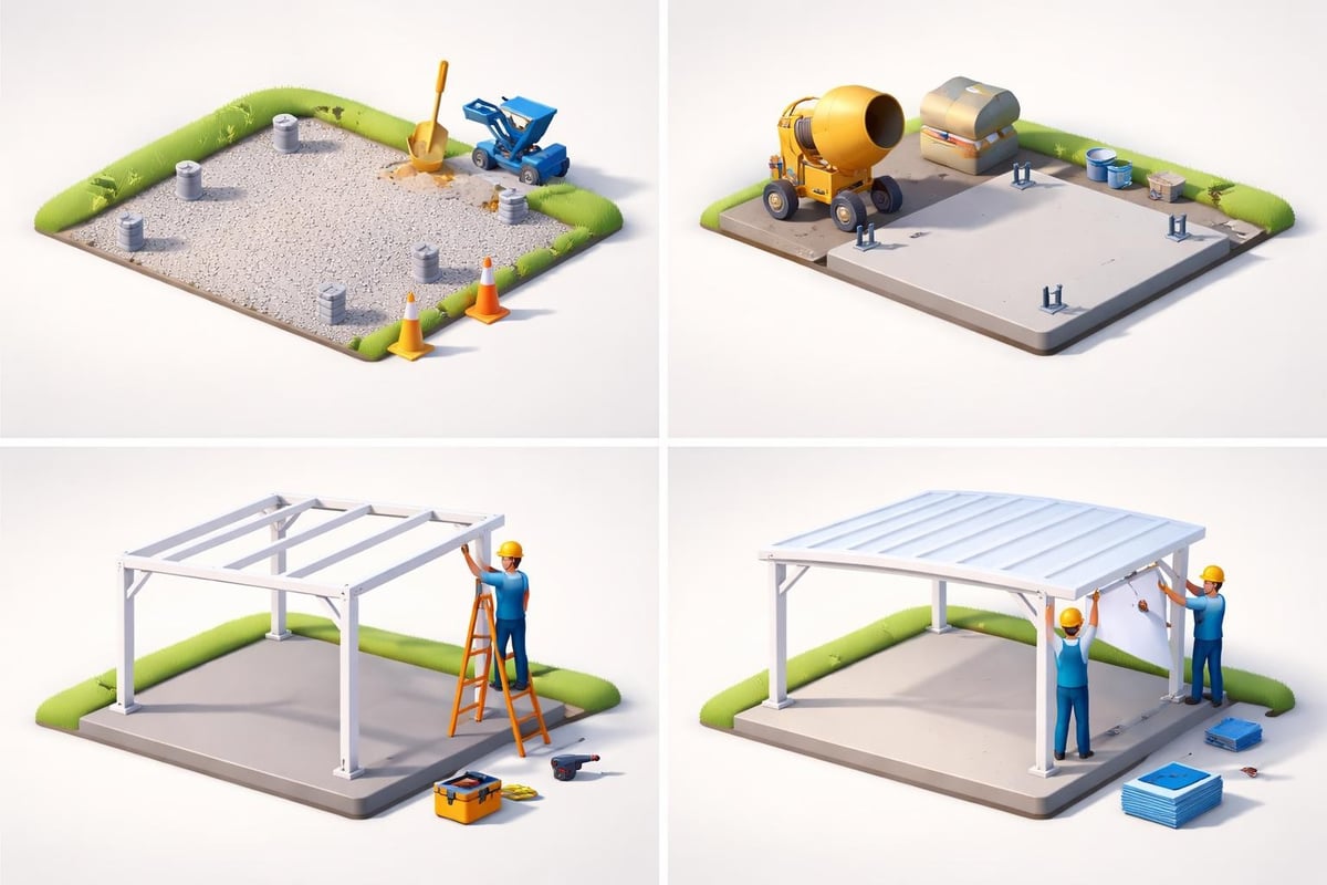 Carport installation process