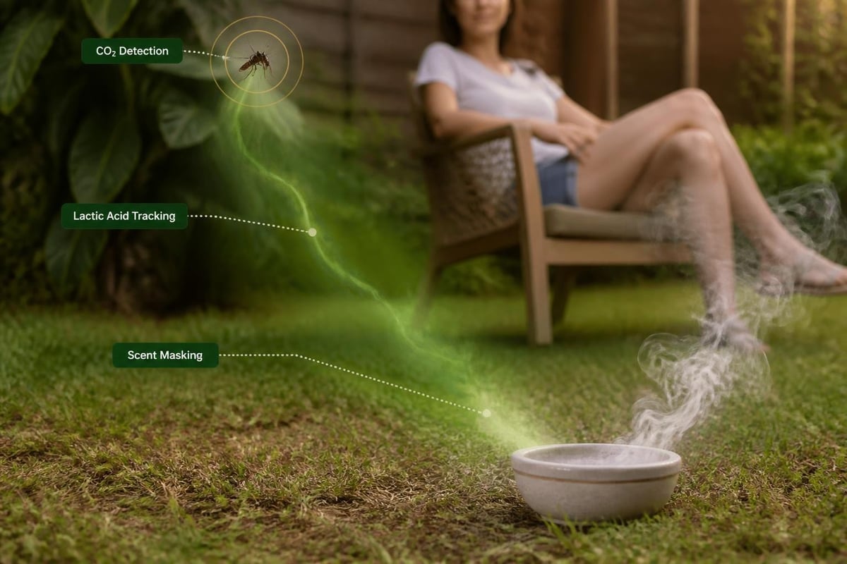 How mosquitoes track human scent and how scent-masking natural repellents disrupt detection
