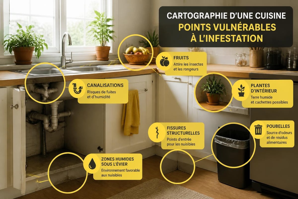 Points d'infestation cuisine