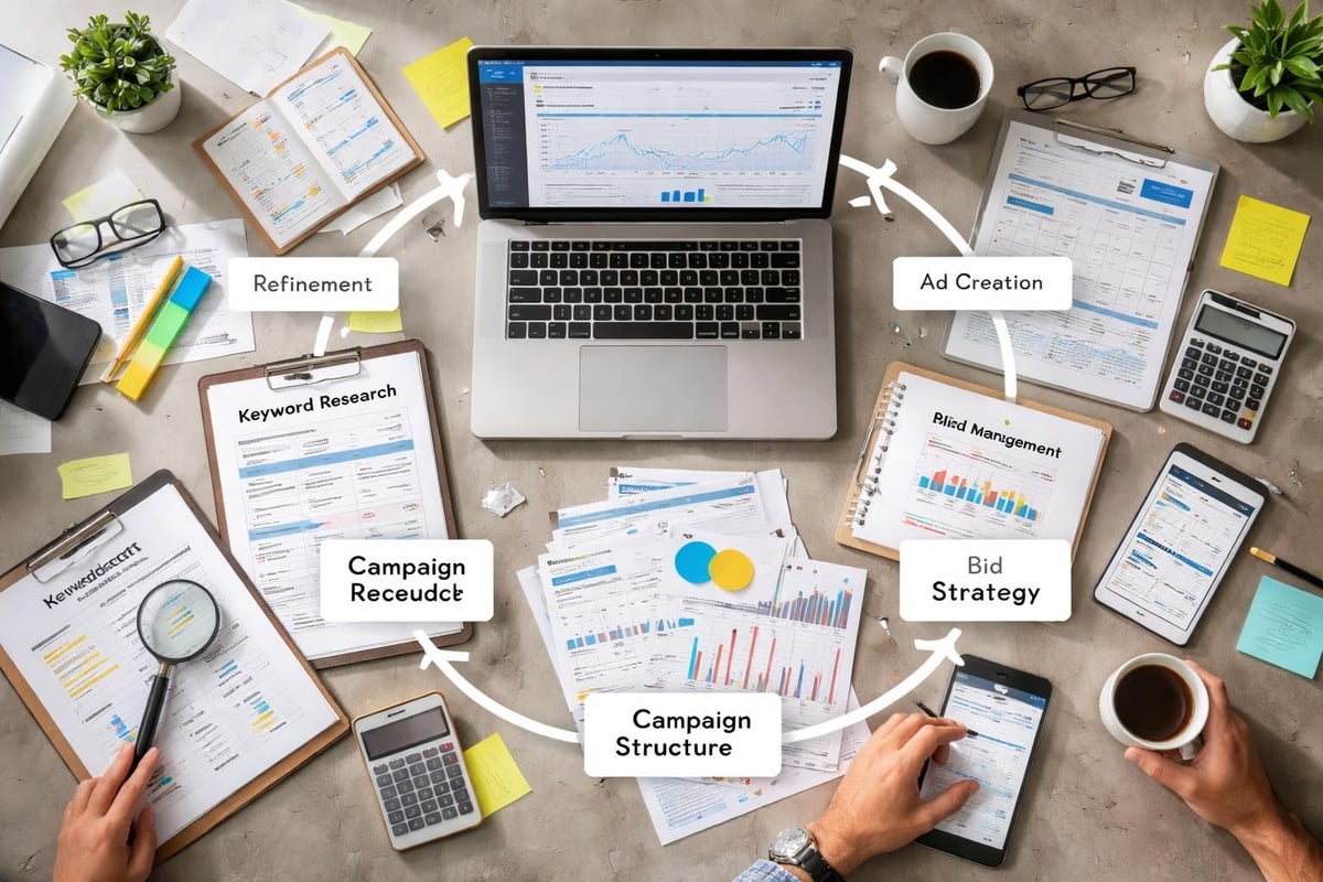 Paid search campaign optimization cycle