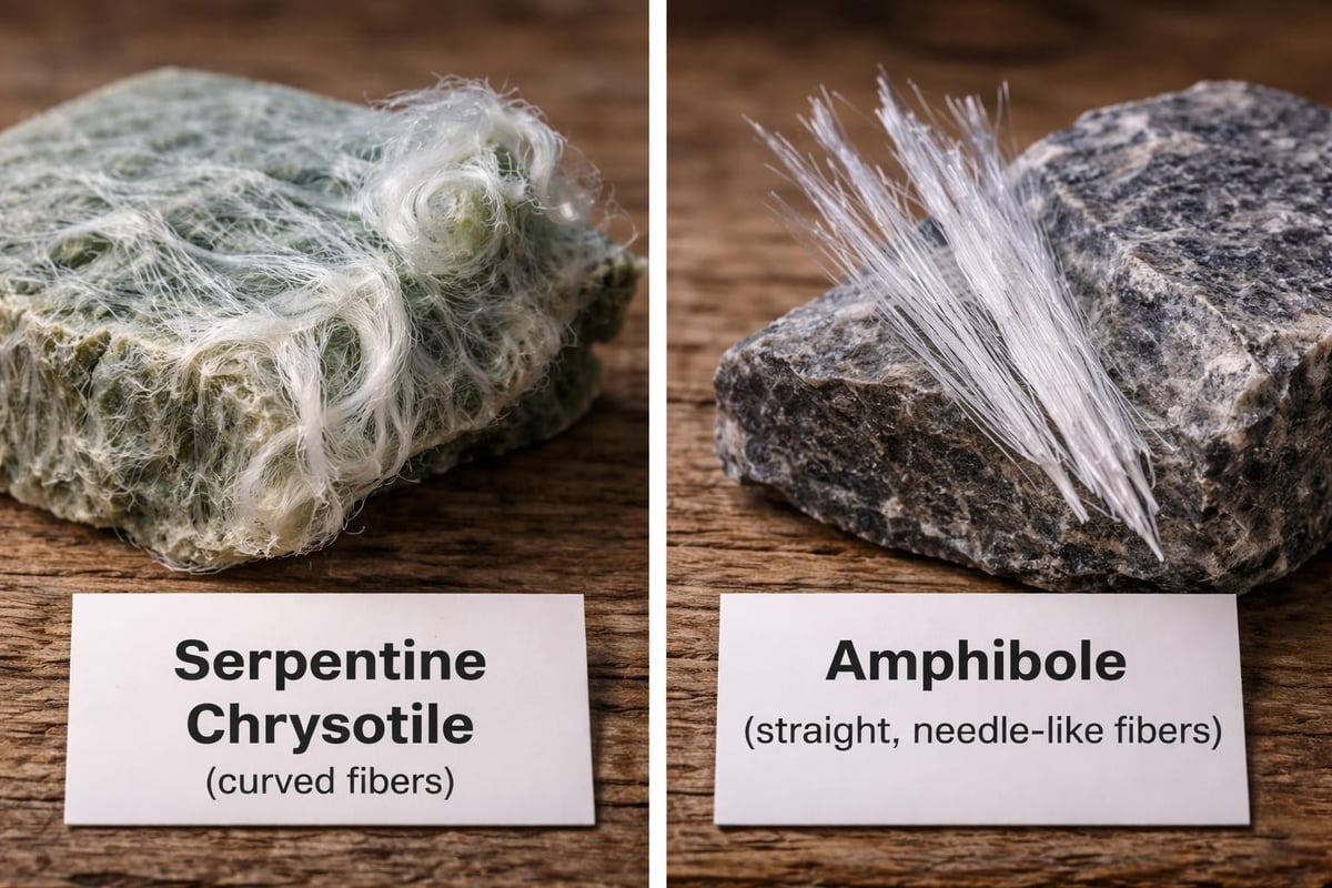 Serpentine and amphibole asbestos classification