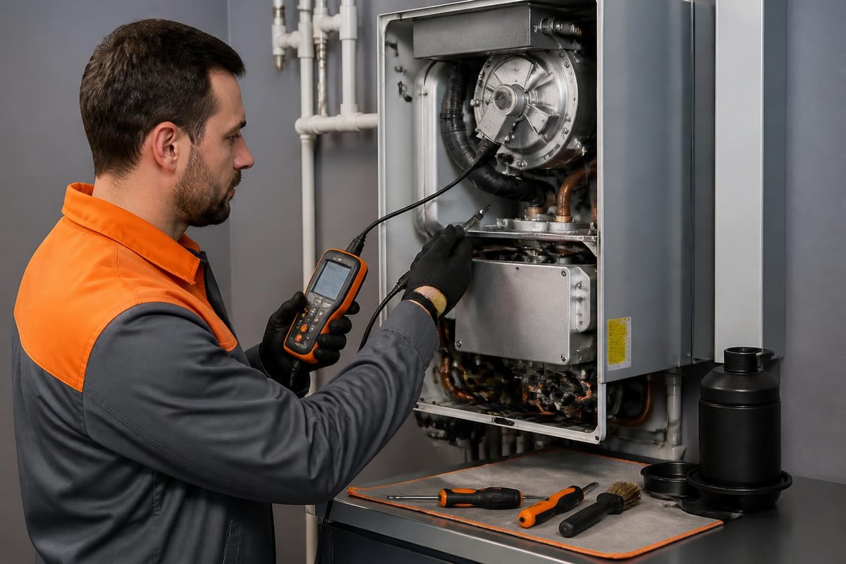 Professional boiler service steps