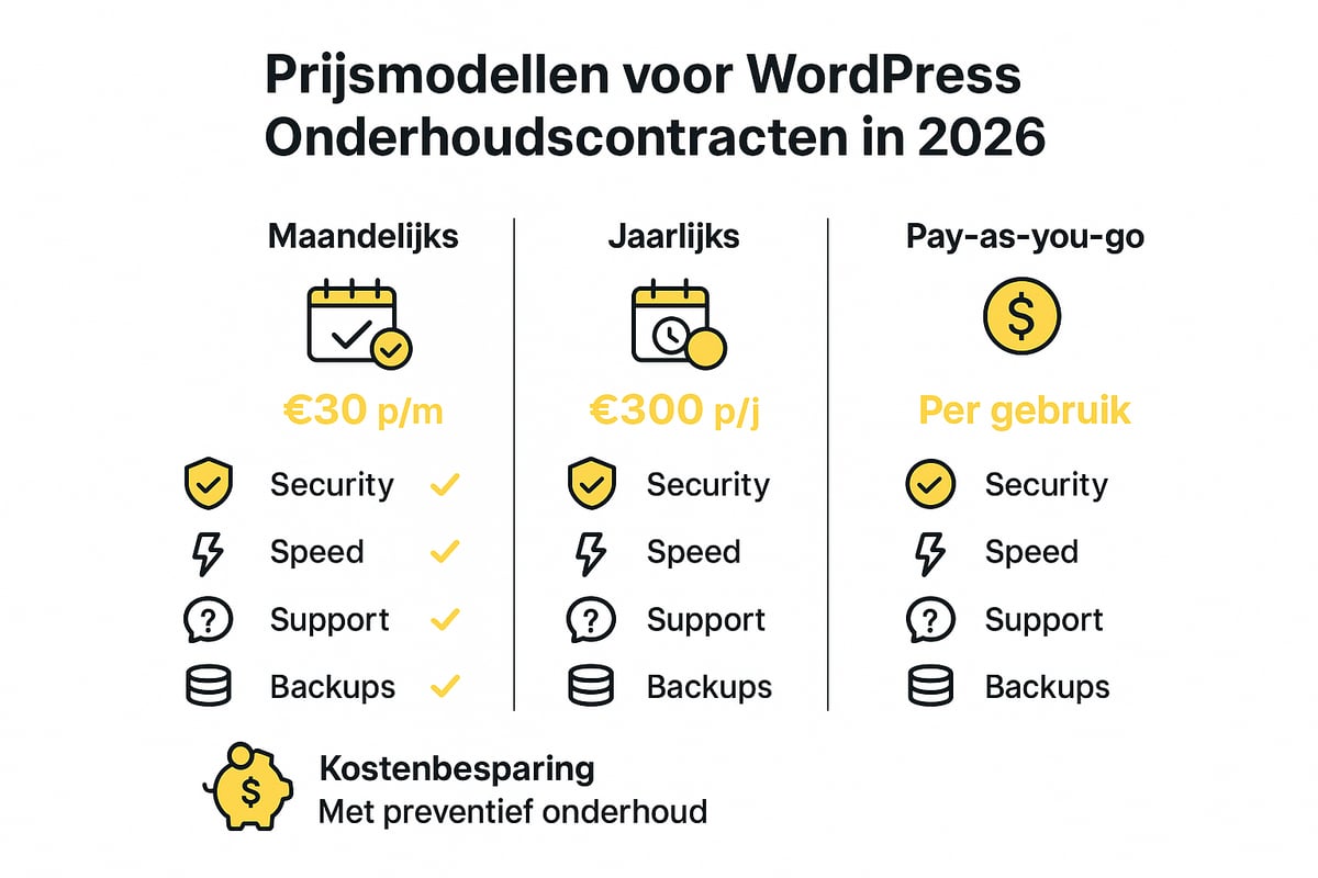 Kosten en prijsmodellen van onderhoudscontracten