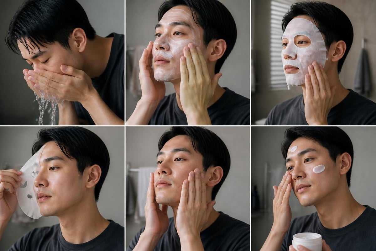 Facial mask routine steps