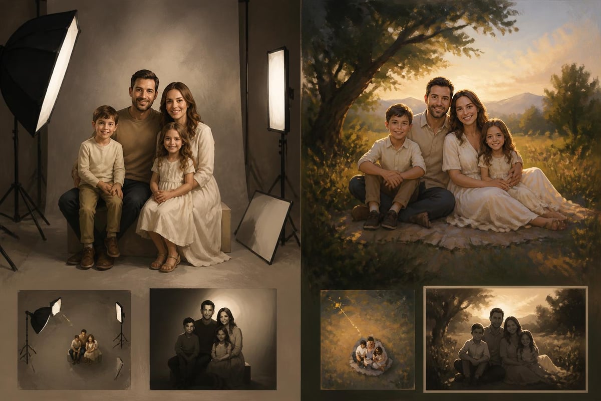 Studio versus outdoor family photography