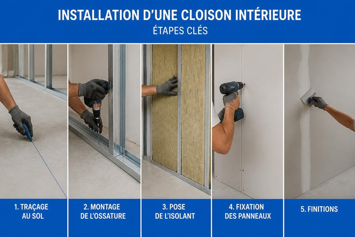 Processus d'installation de cloison