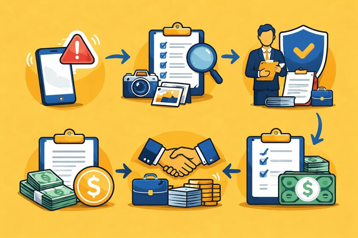 Business insurance claims process infographic