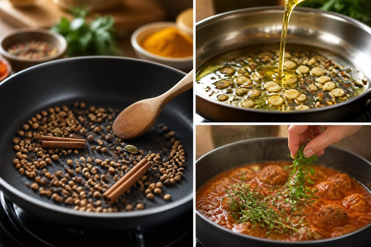Techniques culinaires pour épices et herbes