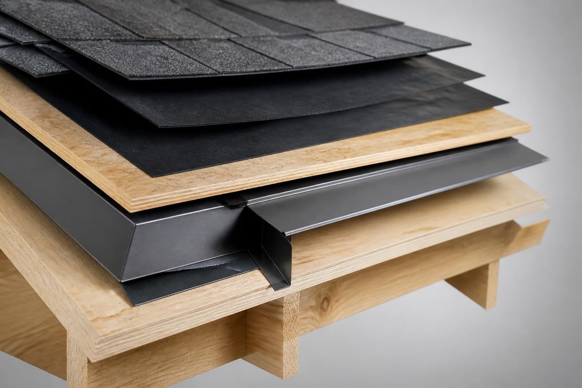 Bay roof structural layers