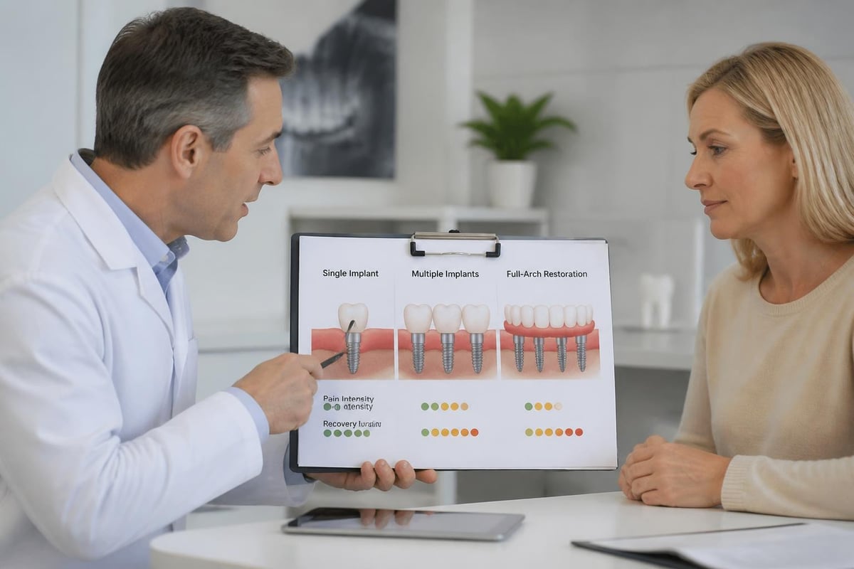 Multiple implants pain comparison