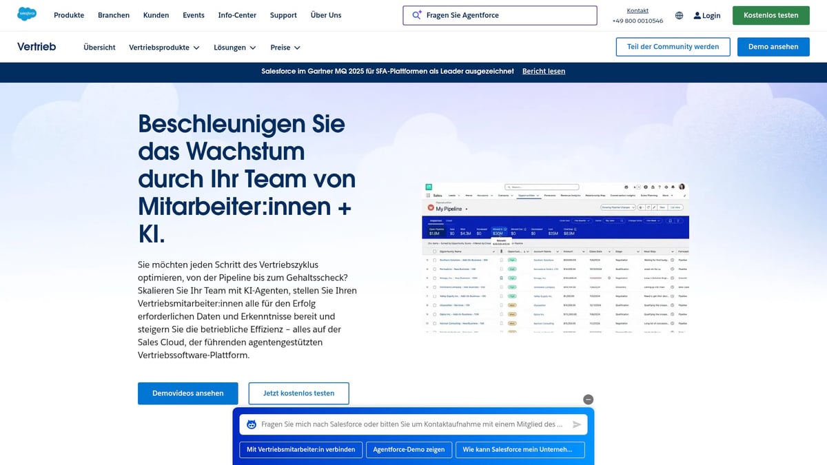 7 CRM Systeme 2025: Die Besten Lösungen Im Überblick - Salesforce Sales Cloud