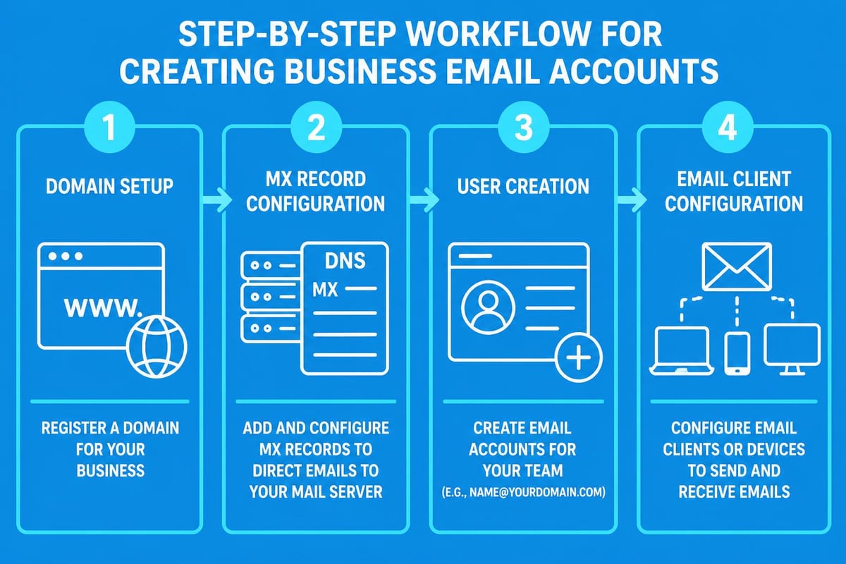Email account creation workflow