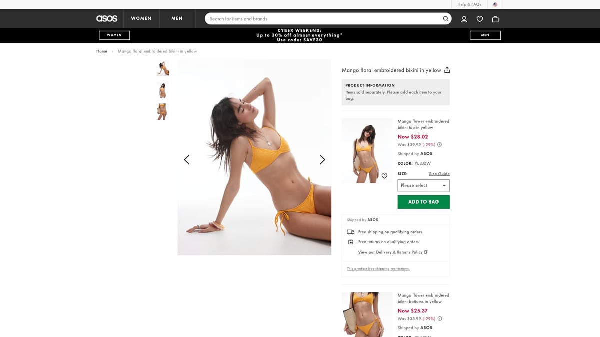 7 Must-Have Yellow Swimwear Styles for Summer 2026 - Mango Flower Embroidered Bikini Top in Yellow