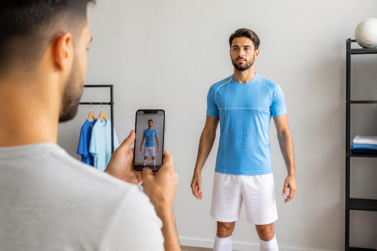 Digital sizing for custom jerseys