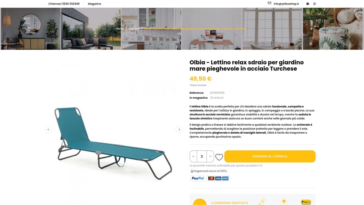 7 Migliori Lettino Reclinabile Giardino da Provare nel 2026 - Olbia Lettino Relax Sdraio in Acciaio Turchese