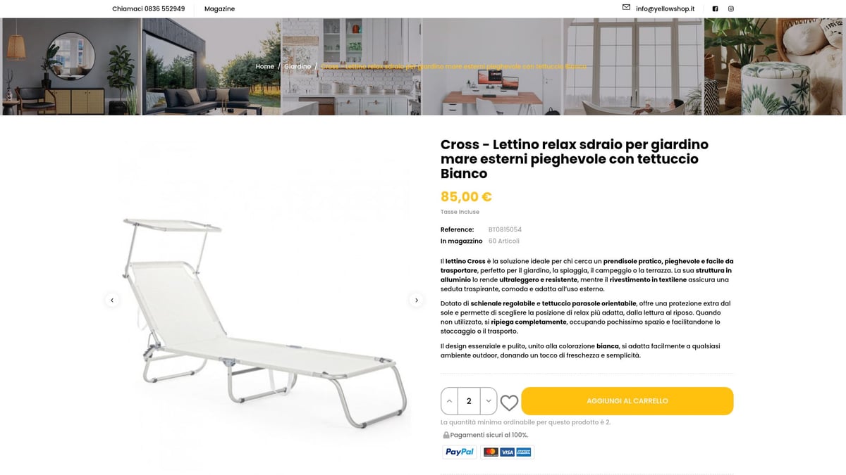 7 Migliori Lettino Reclinabile Giardino da Provare nel 2026 - Cross Lettino Relax Sdraio con Tettuccio Bianco