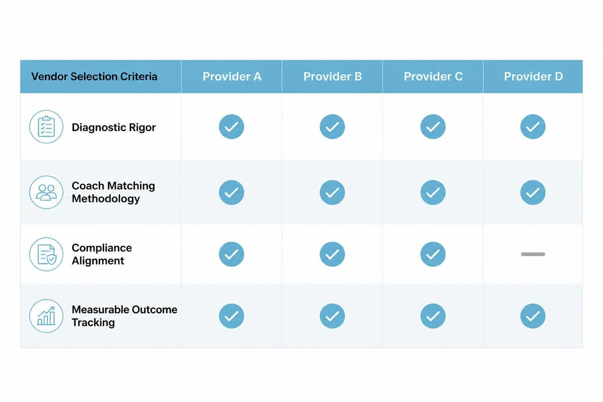 Enterprise coaching vendor selection framework