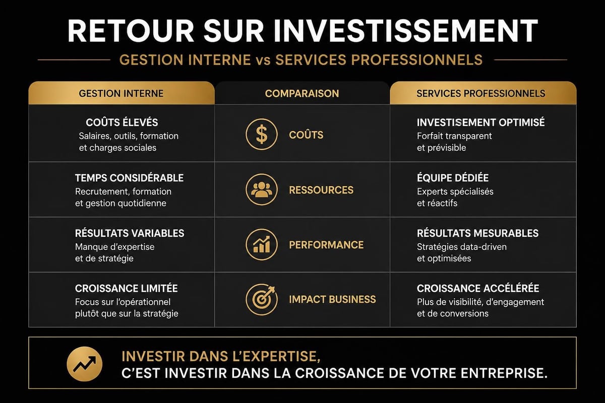 ROI comparison internal vs professional