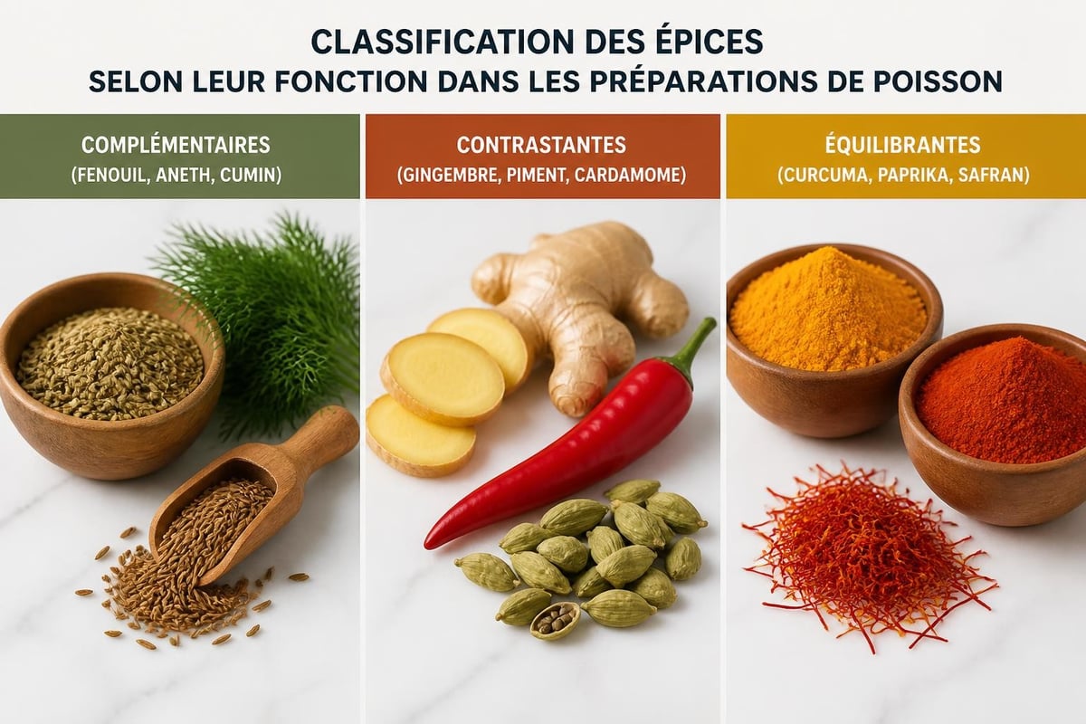 Profils aromatiques des épices pour poisson