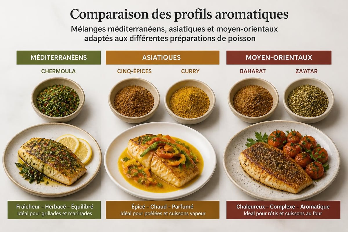 Mélanges d'épices régionaux pour poisson