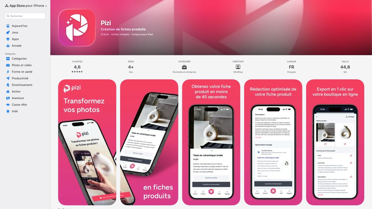 7 Meilleures E Commerce App à Découvrir en 2026 - Pizi – Génération de fiches produits IA ultra-rapide