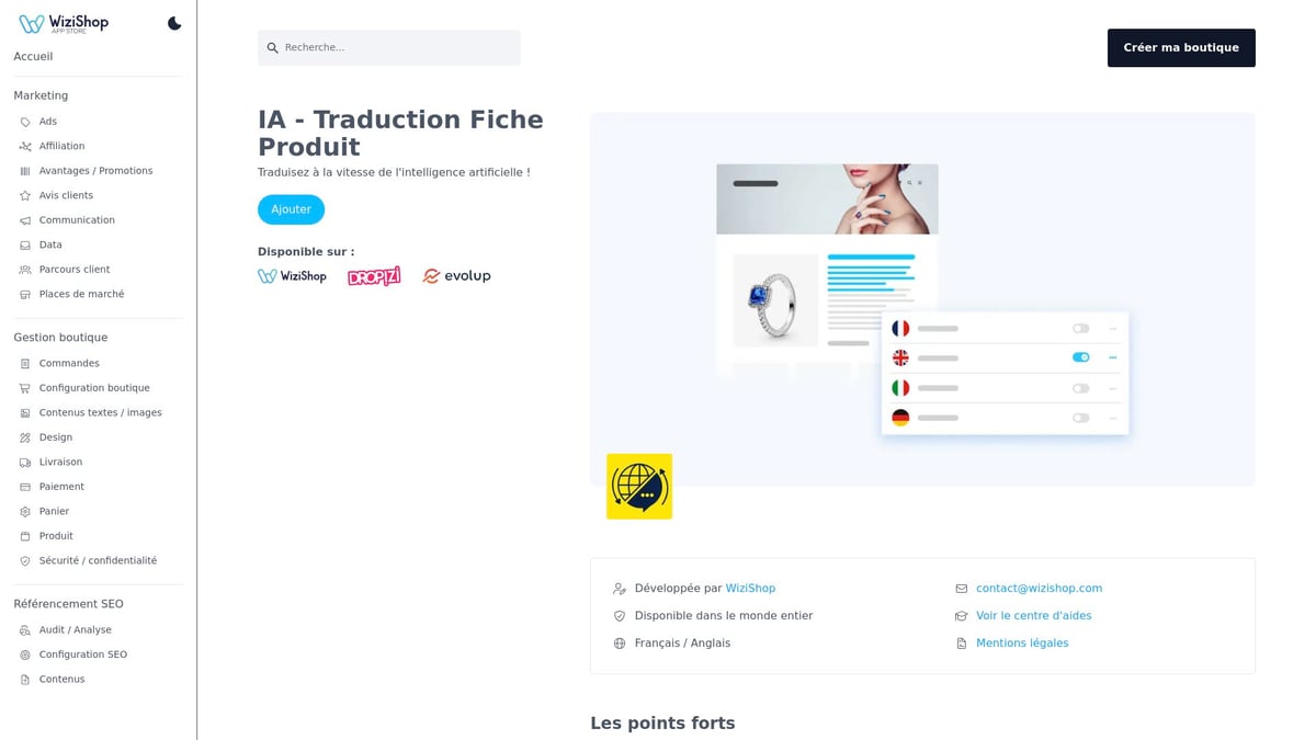 7 Meilleures E Commerce App à Découvrir en 2026 - Traduction de Fiche Produit IA – Multilingue automatisé